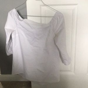 Off the shoulders white shirt